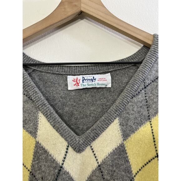 Vtg 90s The Scotch House Academia Preppy Grandpa Argyle Sweater XL Quiet Luxury - Picture 7 of 16
